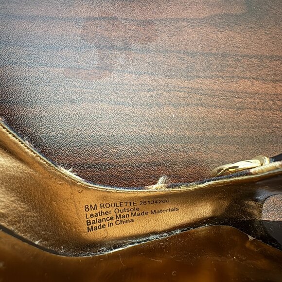 Carlos by Carlos Santana Women's Brown Black Cheetah Heels Roulette Pumps Size 8 - Picture 7 of 9